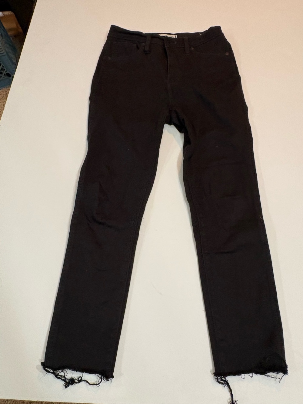 Madewell 10” High Rise Slim Skinny Black Womens Jeans with Raw Hem | Size 26